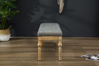 Habit Solid Wood Button Tufted Dining Bench, Grey - Grand Goldman Shop