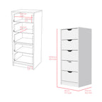 Dresser Kamran, Five Drawer Narrows, White Finish - Grand Goldman Shop