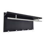 Esyspot Metal Powder Coating Hook Wall Mounted with Shelf Black Chrome Finish 29.53 x 10.34 x 11.81 inches - Grand Goldman Shop