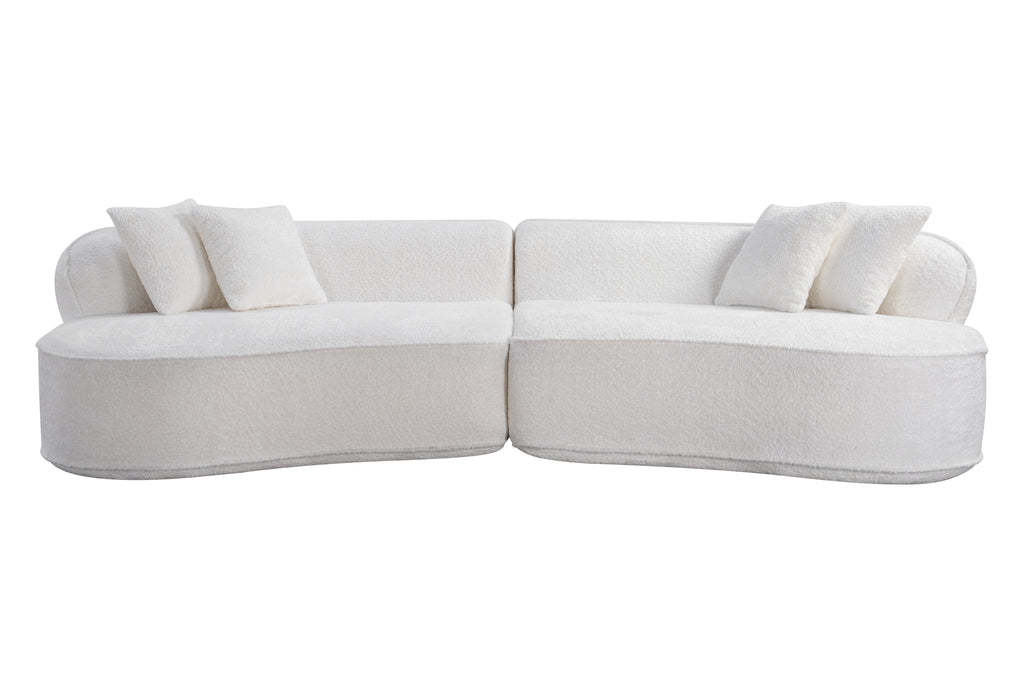 Modern Curved L-Shape Luxury Sectional Oversized Sofa: Minimalist Design, Comfy Sleeper Couch for Living Room, Apartment & Reception Spaces,No Assembly Required - Grand Goldman Shop