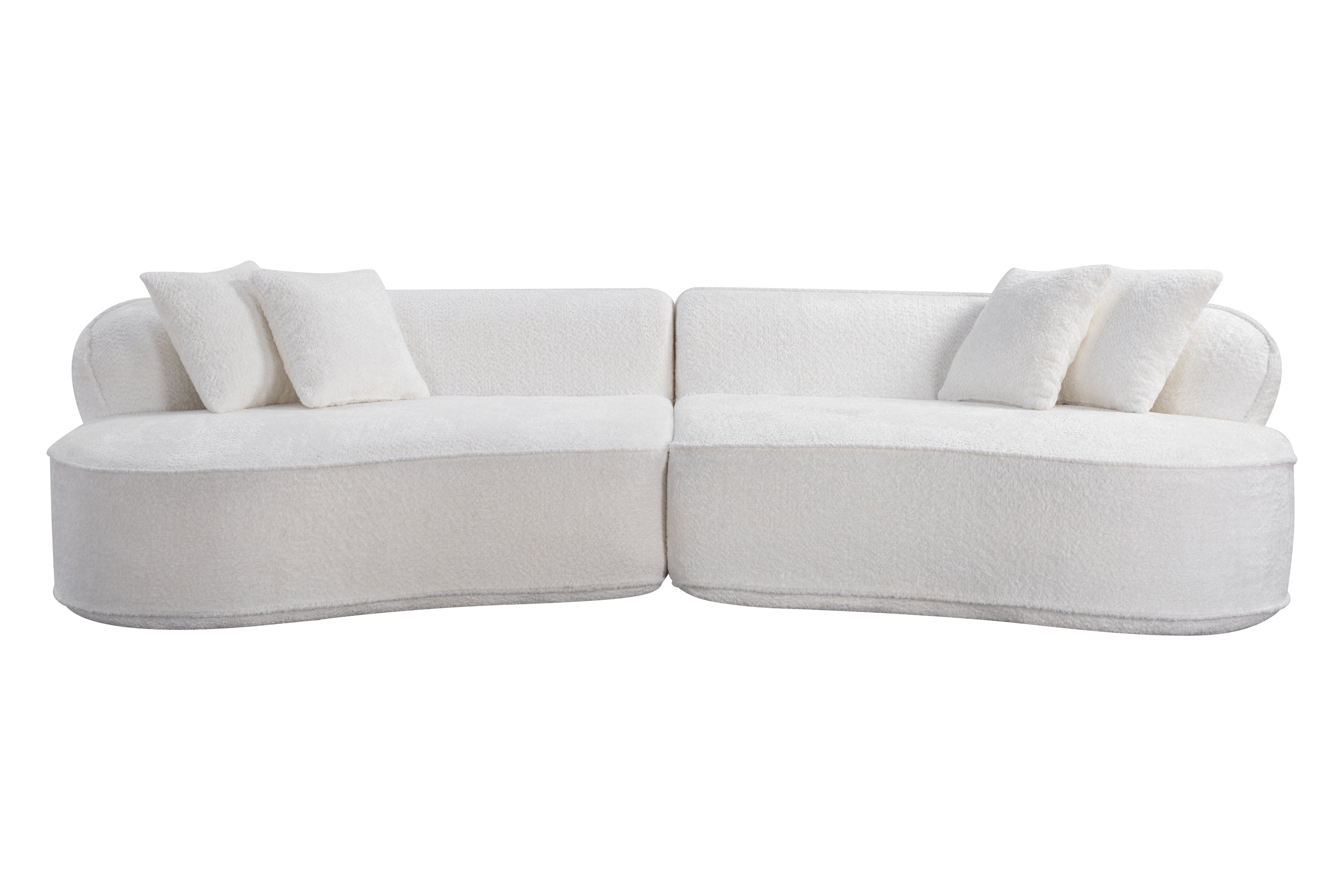 Modern Curved L-Shape Luxury Sectional Oversized Sofa: Minimalist Design, Comfy Sleeper Couch for Living Room, Apartment & Reception Spaces,No Assembly Required - Grand Goldman Shop