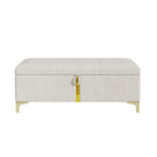 2-Pieces Bedroom Sets,Queen Size Upholstered Platform Bed with Hydraulic Storage System,Storage Ottoman with Metal Legs,Beige(Old SKU:N733S207778A) - Grand Goldman Shop