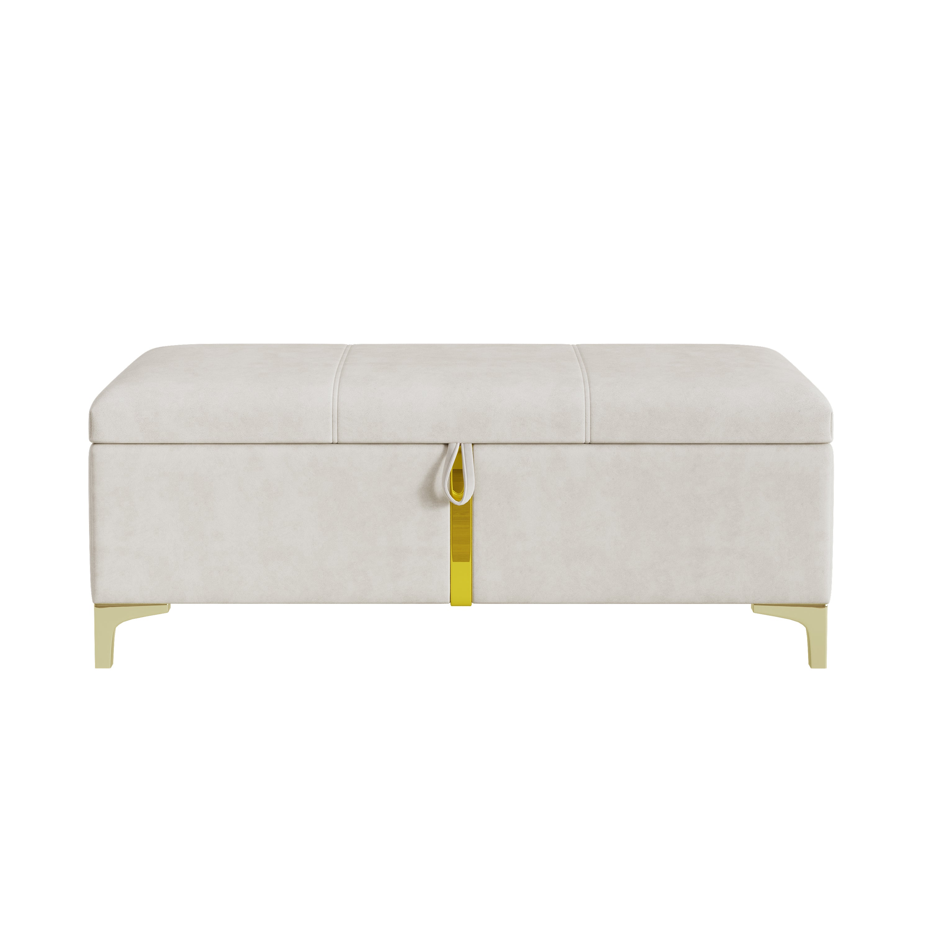 2-Pieces Bedroom Sets,Queen Size Upholstered Platform Bed with Hydraulic Storage System,Storage Ottoman with Metal Legs,Beige(Old SKU:N733S207778A) - Grand Goldman Shop