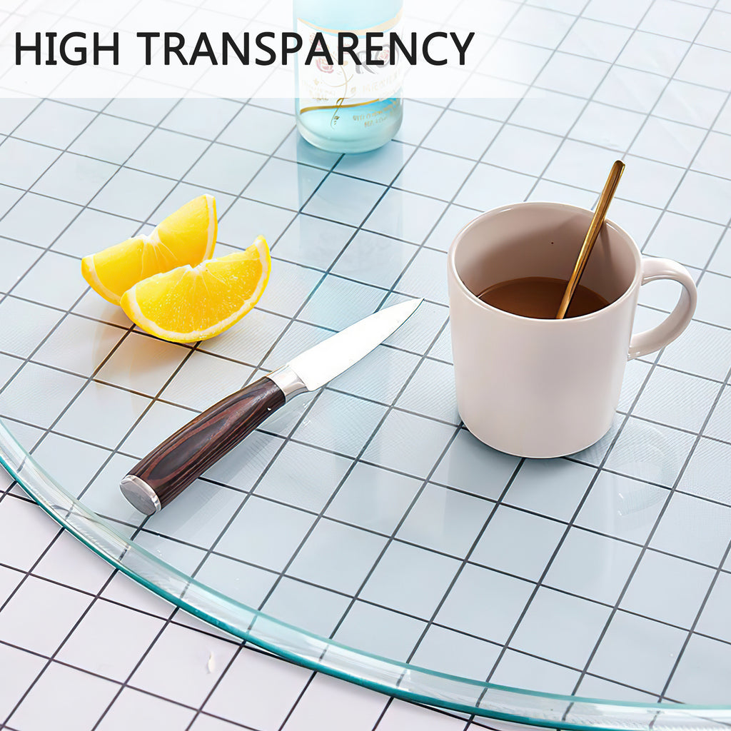 size:18.11 inch.Tempered glass table top round transparent table surface round glass table top round glass sheet. - Grand Goldman Shop