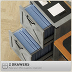File Cabinet with 2 Drawers, Rustic Farmhouse Office Storage Cabinet,Light Gray | Premium Home Decor - Grand Goldman