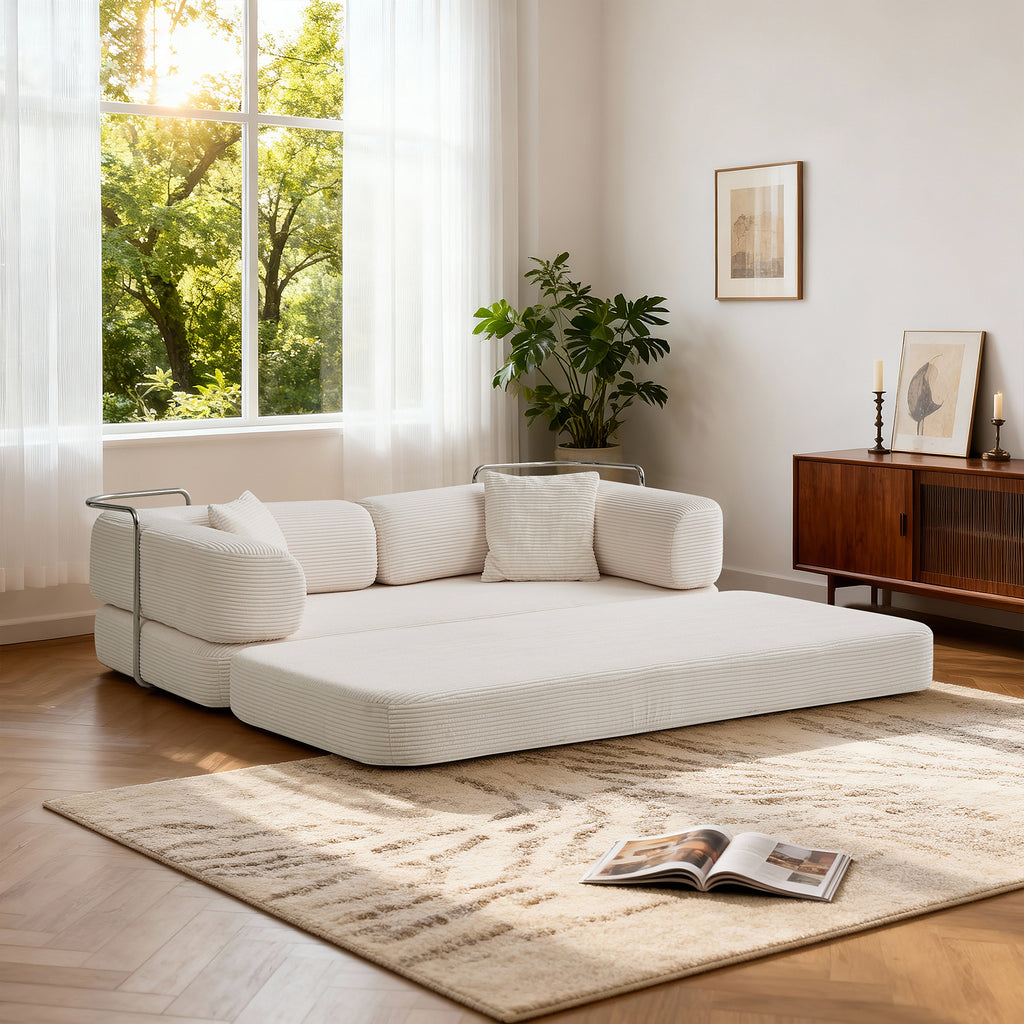 Floor Couch,Compressed Sofa,Convertible Floor Sofa Bed with Convertible Blanket Pillow,Enhanced frame stability,Comfy Couch Lounge Sleeper Bed,for Living Room Bedroom - Grand Goldman Shop