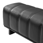 Indoor Dining Bench with Black PU Fabric Upholstery and Rubber Wood Legs, Comfortable Seating for Dining Room or Living Area - Grand Goldman Shop
