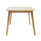 Retro Mid-Century Dining Table with Faux Wood Top and Natural Solid Wood Legs, 59-inch - Grand Goldman Shop