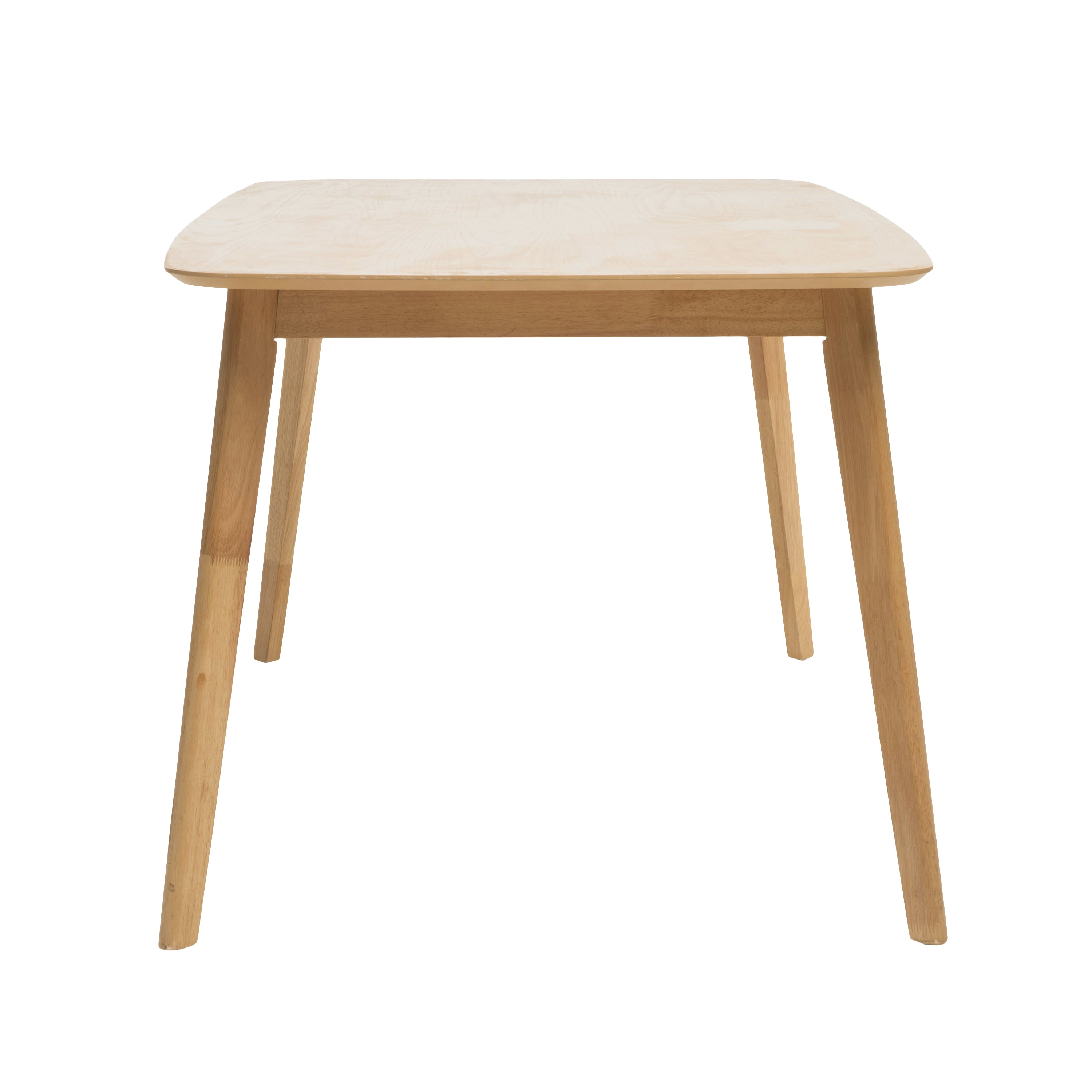 Retro Mid-Century Dining Table with Faux Wood Top and Natural Solid Wood Legs, 59-inch - Grand Goldman Shop