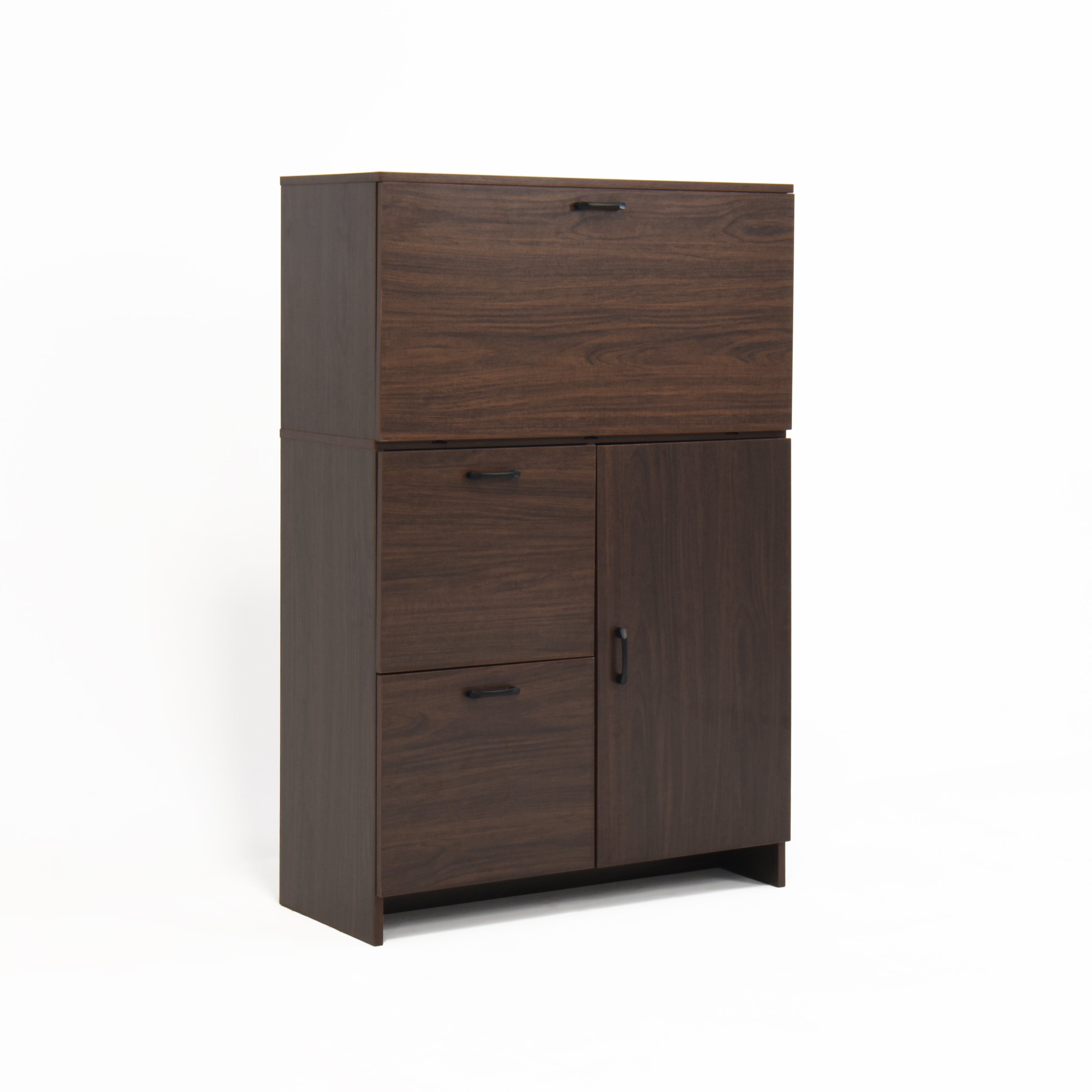 Desk Cabinet, with Storage Drawer & Shelves, Fold-up Desktop, Ideal for Home, Office, Kitchen storage organizer, Dormitory, Small Spaces W31.49'xD13.78'xH47.2' - Grand Goldman Shop