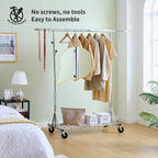Clothes Rack Heavy Duty Clothing Rack 600LBS Rolling Clothes Racks for Hanging Clothes,  Commercial Garment Rack Heavy Duty Clothes Rack Collapsible ＆ Portable Clothing Rack with Wheels - Grand Goldman Shop