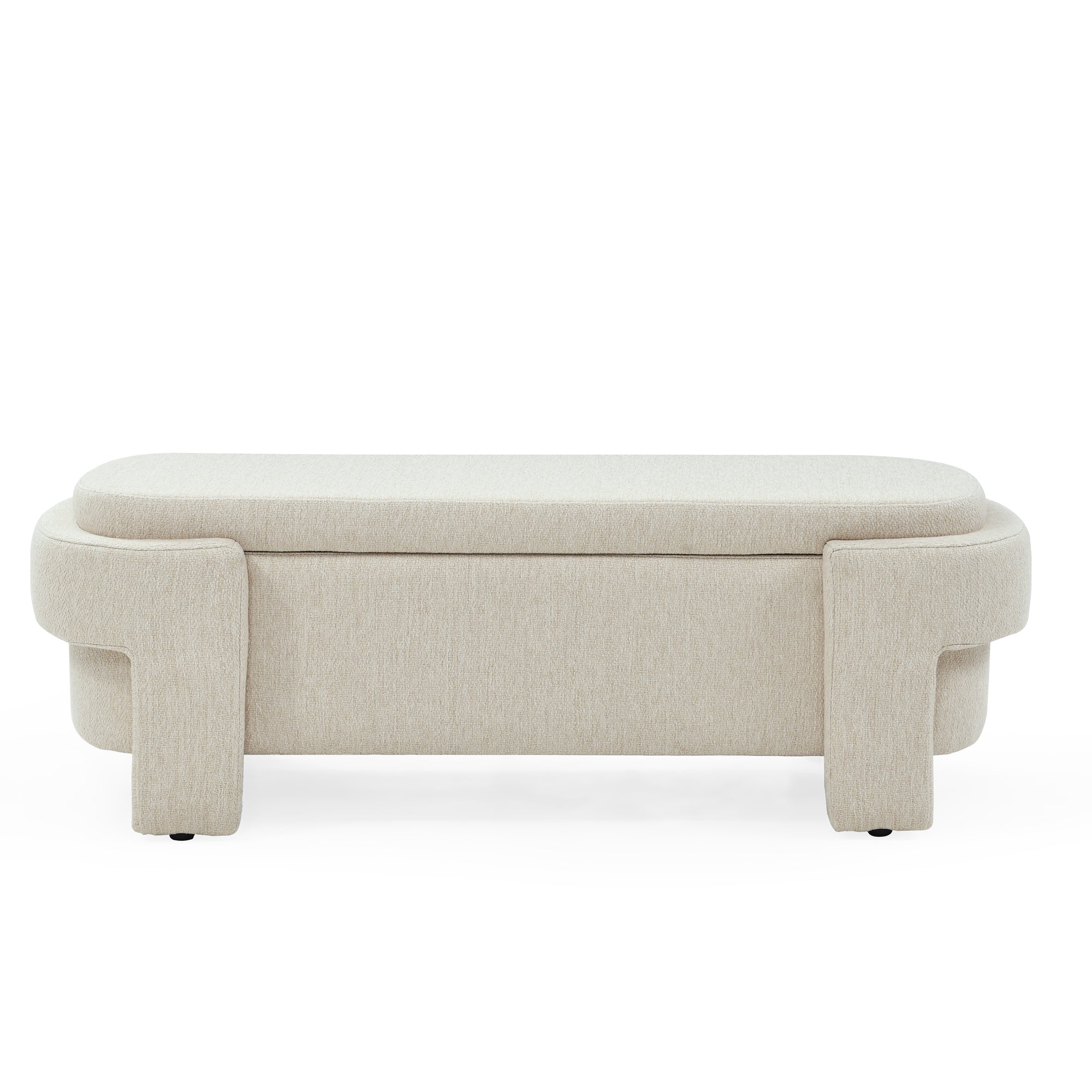Linen Fabric Upholstered Bench with Large Storage Space for the Living Room, Entryway and Bedroom,Beige,( 51.5''x20.5''x17'' ) - Grand Goldman Shop