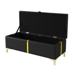 2-Pieces Bedroom Sets,Queen Size Upholstered Platform Bed with Hydraulic Storage System,Storage Ottoman with Metal Legs,Black(Old SKU:N733S207778B) - Grand Goldman Shop