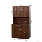 70.87' Tall Wardrobe& Kitchen Cabinet, with 6-Doors, 1-Open Shelves and 1-Drawer for bedroom,Walnut - Grand Goldman Shop