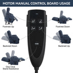Dual Motor Heat Massage Infinite Position Up to 350 LBS Electric Power Lift Recliners with Power-Remote, Medium-firm and Heavy Duty, Blue - Grand Goldman Shop