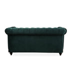 VIVALUX Chesterfield Velvet Loveseat Sofa 2-Person Rolled Arm Upholstered Couch Forest Green 59.44' - Grand Goldman Shop