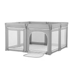 Baby Playpen, 47.2″ x 47.2″ Foldable Toddlers Playpen, Indoor/Outdoor Baby Fence Play Yard with Zippered Door & Soft Breathab
