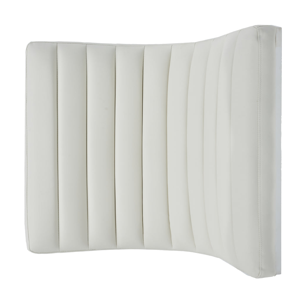 WILMOUTH ROLL OCCASIONAL CHAIR in White Leather with Chrome-Finished Steel Legs, Modern & Contemporary Style - Grand Goldman Shop