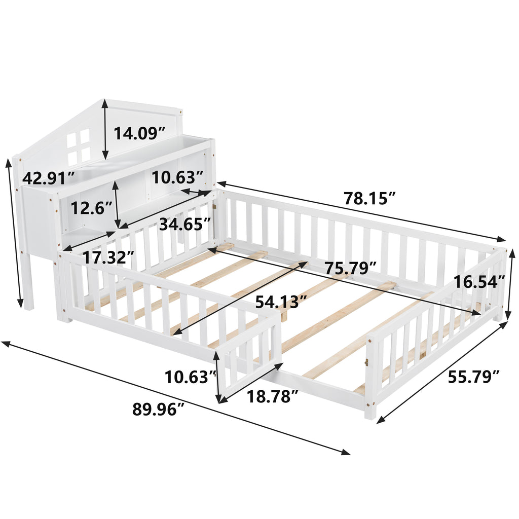 Headboards for Full-size Montessori Floor Bed White,Freely collocation - Grand Goldman Shop