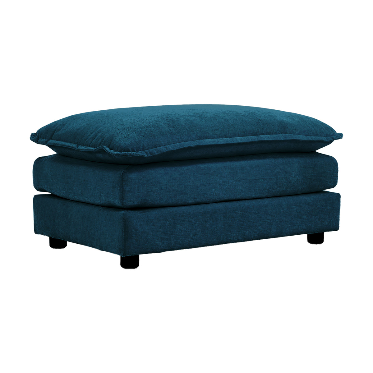 Chenille Fabric Ottomans Footrest to Combine with 2 Seater Sofa, 3 Seater Sofa and 4 Seater Sofa, Blue Chenille - Grand Goldman Shop