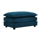 Chenille Fabric Ottomans Footrest to Combine with 2 Seater Sofa, 3 Seater Sofa and 4 Seater Sofa, Blue Chenille - Grand Goldman Shop