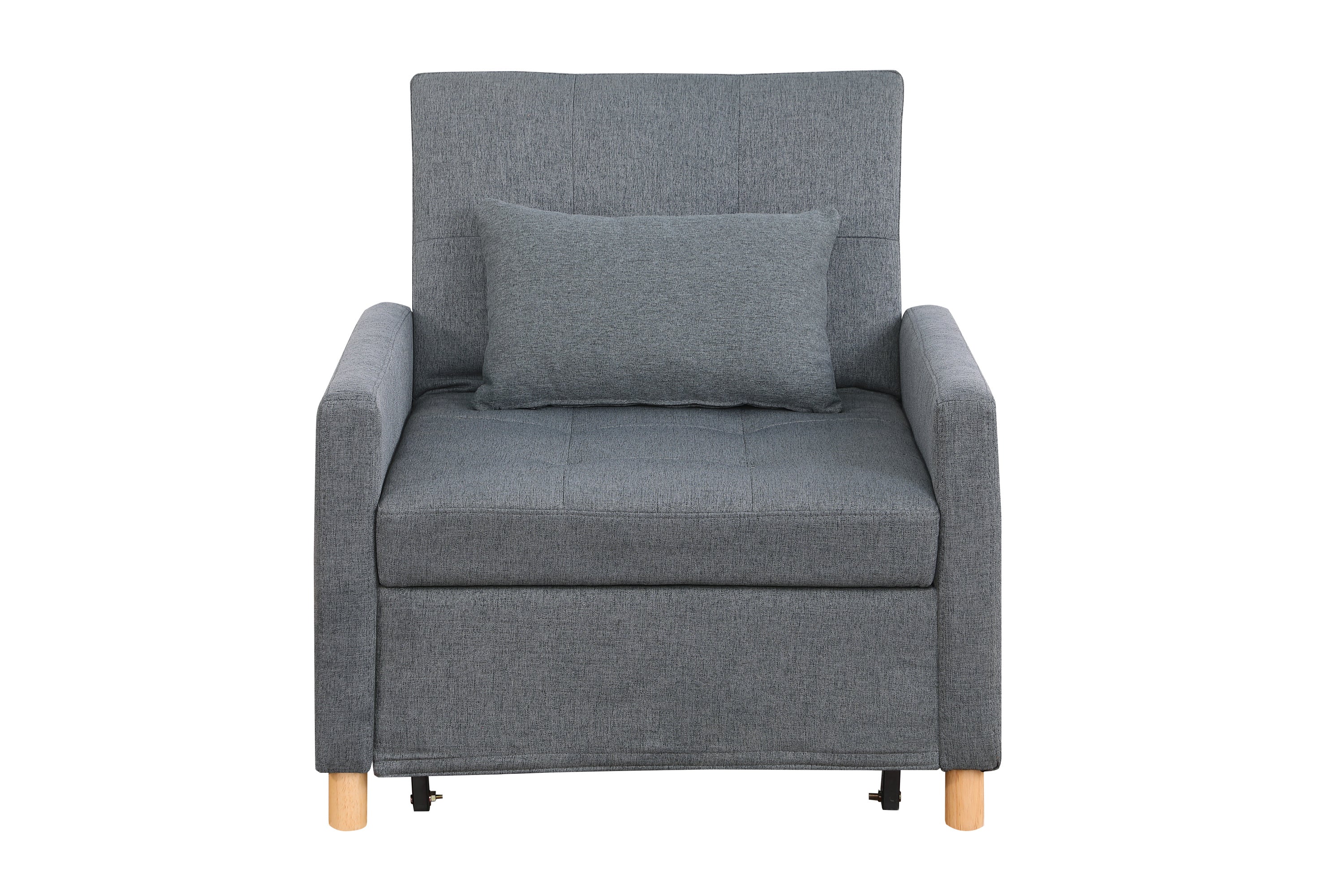 Convertible Sleeper Sofa Chair Bed, Adjustable Chair with Pillow, Multi-Functional Sleeper Chair with Soft Fabric for Living Room, Dorm, Apartment, Bedroom or Office - Grand Goldman Shop