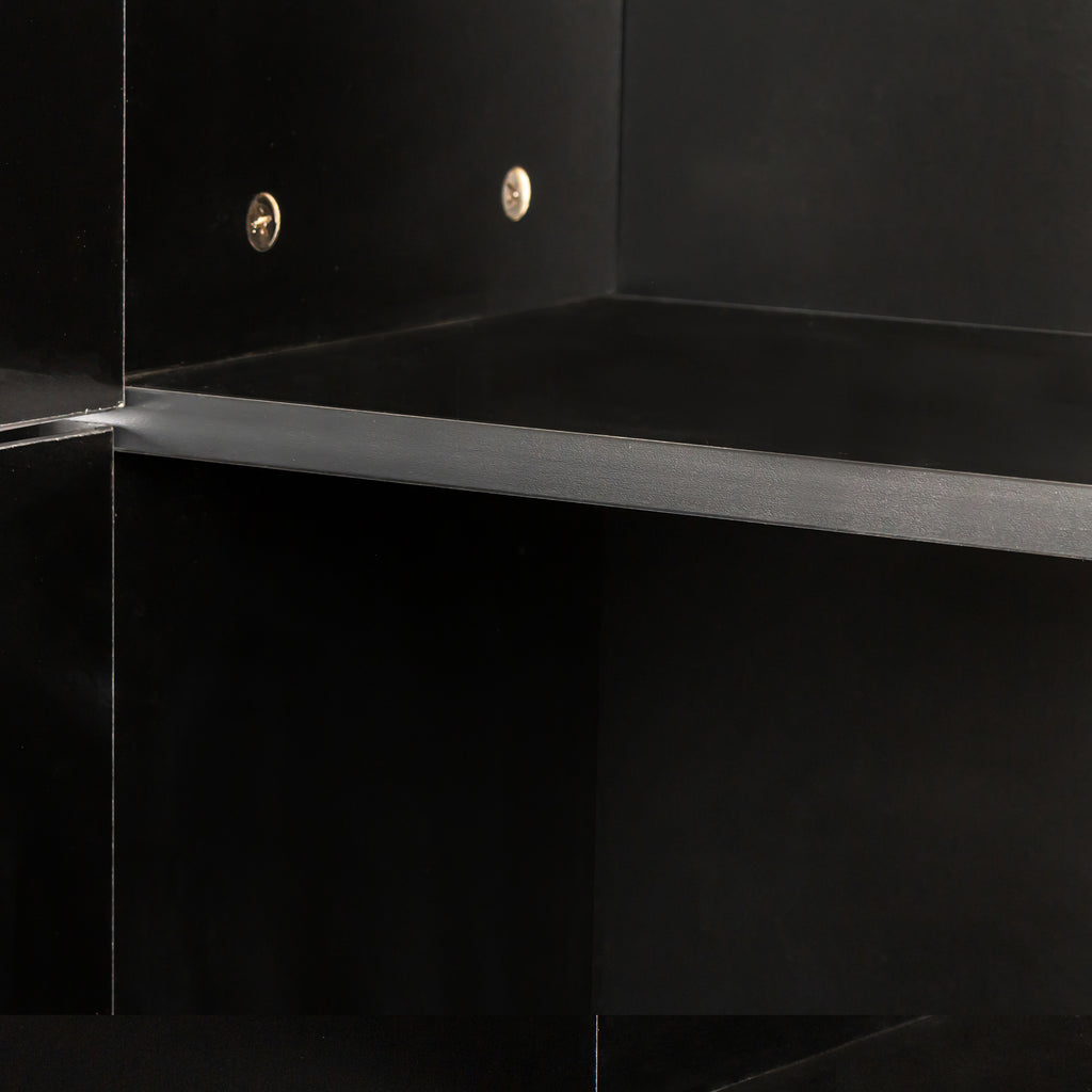 Freestanding  Cabinet with Inadjustable Shelves and two Doors for Kitchen, Dining Room,black - Grand Goldman Shop
