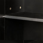 Freestanding  Cabinet with Inadjustable Shelves and two Doors for Kitchen, Dining Room,black - Grand Goldman Shop