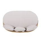 Outdoor Wicker Daybed With Pillows, Light Brown and Beige - Grand Goldman Shop