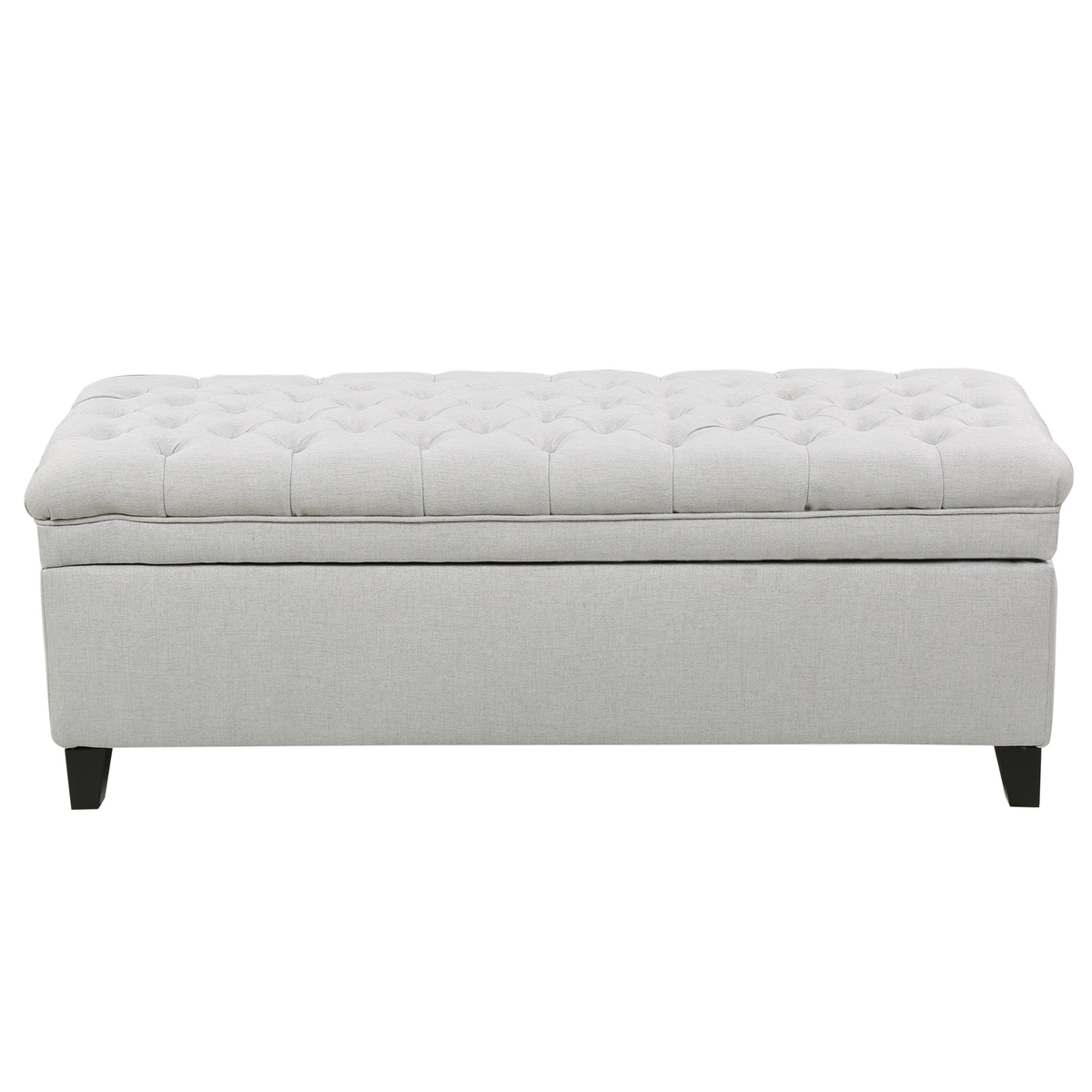 Juliana Light Gray Storage Ottoman Fabric 50 x 20.5 x 18.3 Inches - Grand Goldman Shop