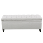 Juliana Light Gray Storage Ottoman Fabric 50 x 20.5 x 18.3 Inches - Grand Goldman Shop