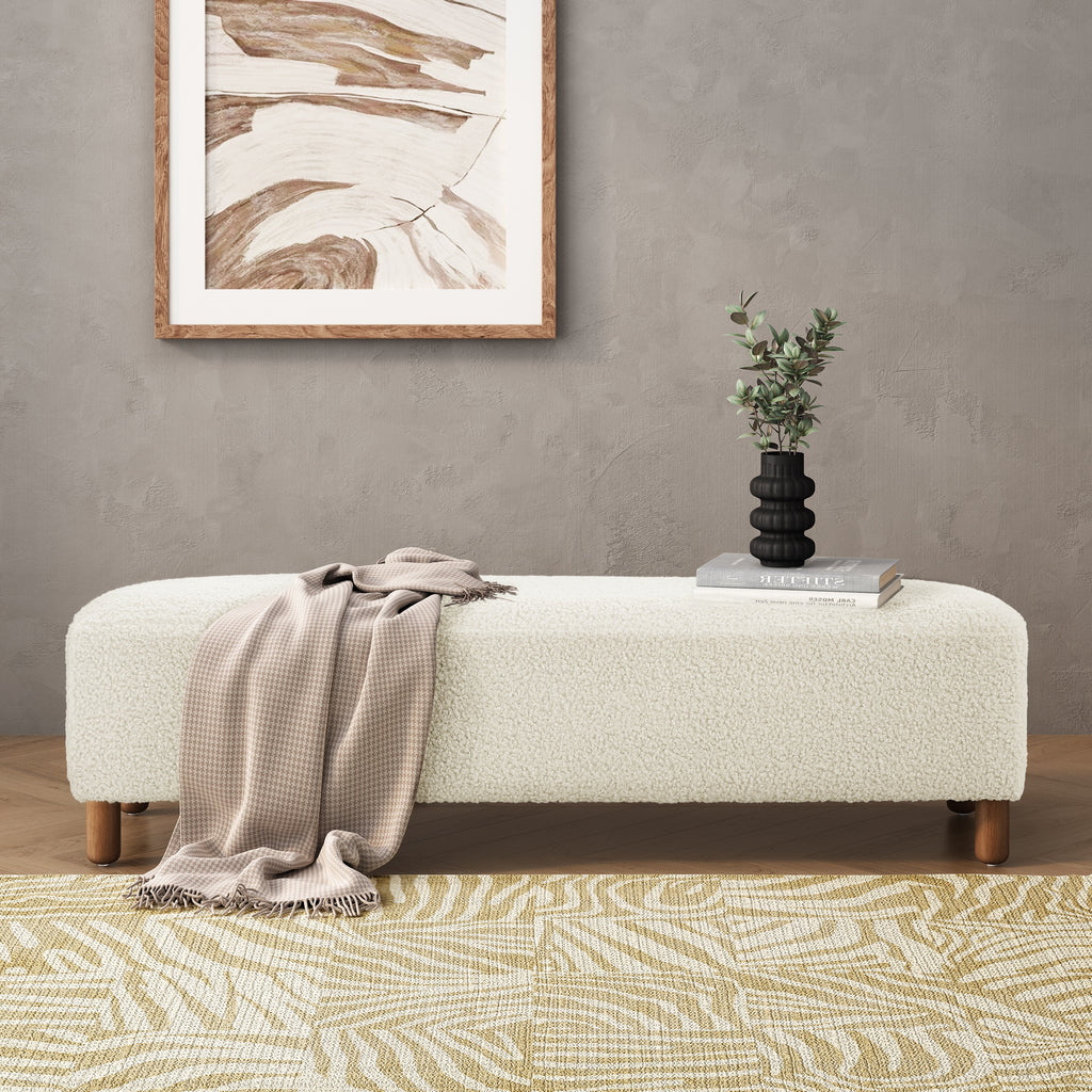 Comfortable Ottoman, White - Grand Goldman Shop