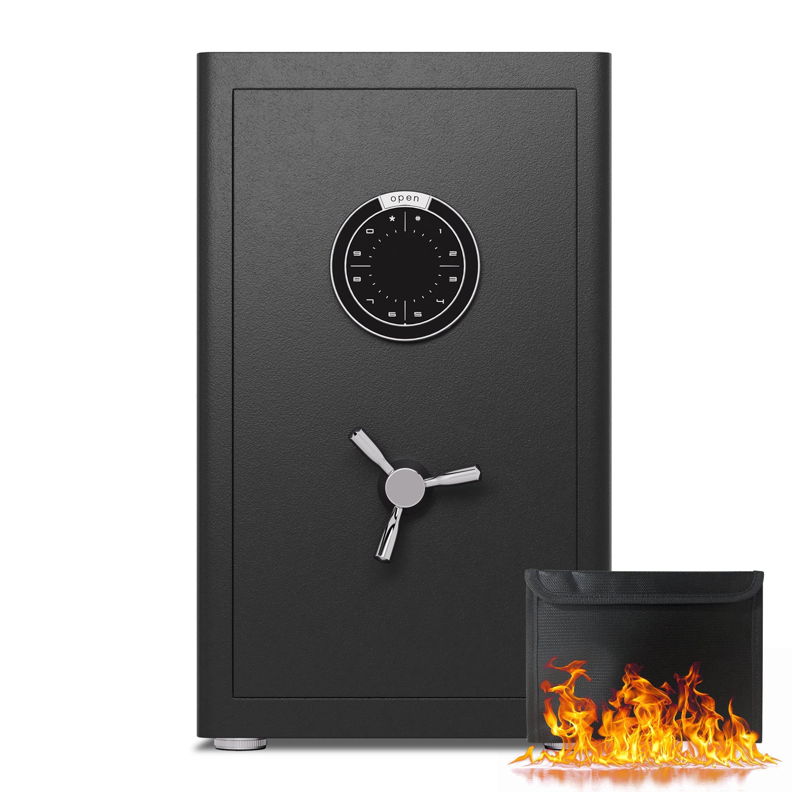 2.8 Cu Ft Large Home Safe with Fireproof Bag, Heavy-Duty Steel Construction, Digital Keypad, 10mm Door & 28mm Bolts, Removabl