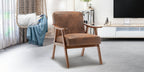 Mid-Century Modern Wingback Accent Chair with Solid Wood Frame and Extra-Thick Backrest – Lounge Chair for Living Room, Bedroom, or Reading Room - Grand Goldman Shop