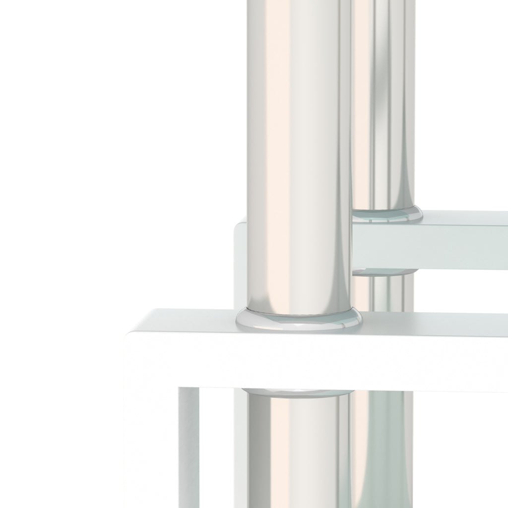 1-Piece Modern Tempered Glass Tea Table Coffee Table End Table, Square Table for Living Room, Transparent/White - Grand Goldman Shop