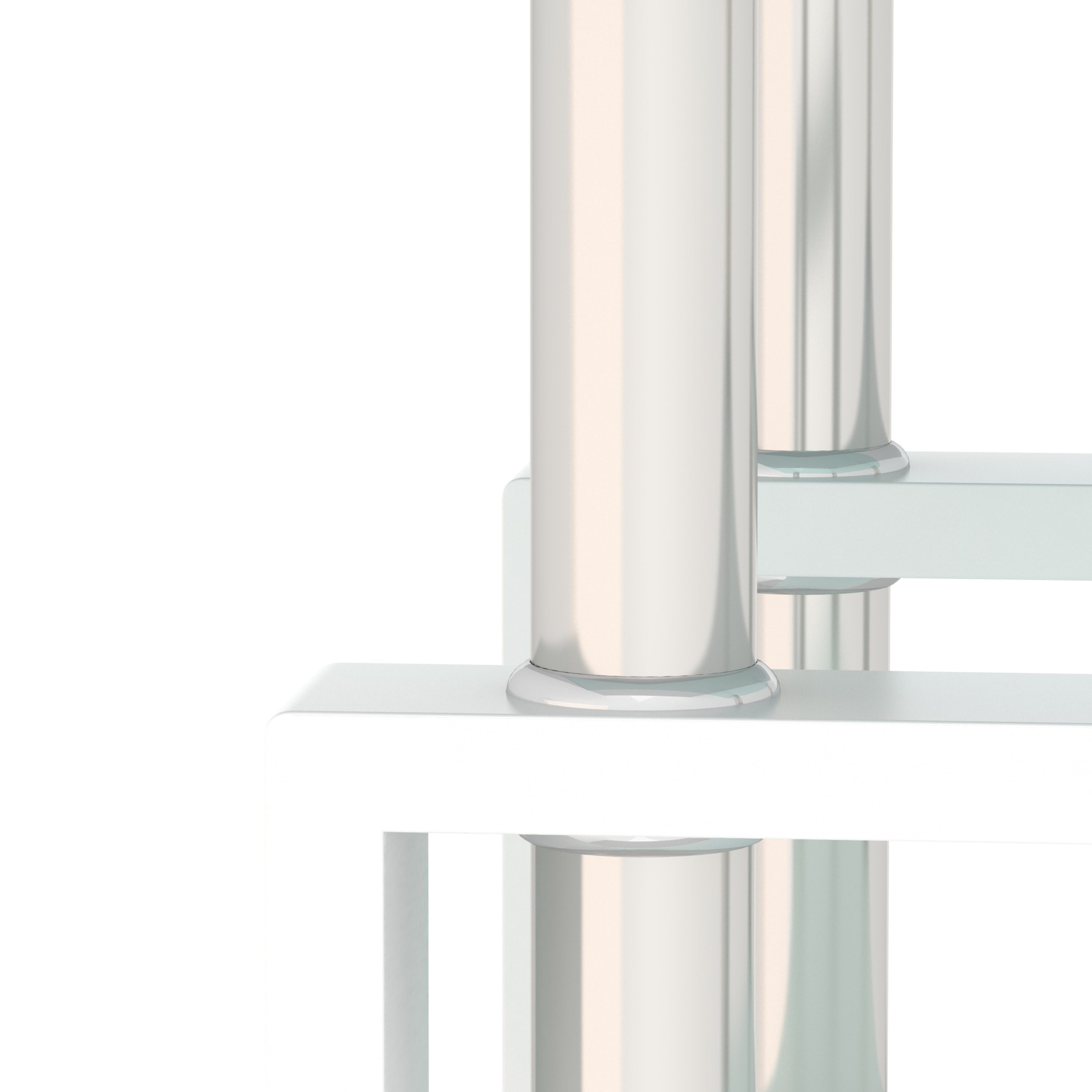 1-Piece Modern Tempered Glass Tea Table Coffee Table End Table, Square Table for Living Room, Transparent/White - Grand Goldman Shop