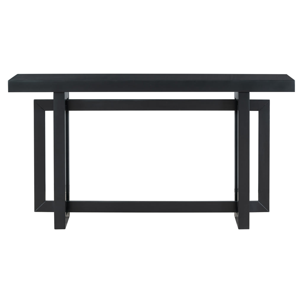 U_STYLE 59.1'' Painted Entryway Table with Pine Veneer,Unique Triple Rectangle Design Console Table with Thick Pine Wood Legs,Extra Long Sofa Table Versatile for Hallway, Living Room,Kitchen - Grand Goldman Shop