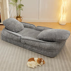 [VIDEO provided] Human Dog Bed ,Lazy Sofa Couch ,5 Adjustable Position,sit,sleep,fold,suit to put in bedroom, living room ,Space Saving Design,Gray - Grand Goldman Shop