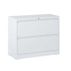Lateral File Cabinet 2 Drawer, 35.4 Inch Wide Metal Filing Cabinet for Home Office, Locking File Cabinet with Anti-Tip Interl