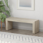 Acacia Wood Dining Bench, Light Gray Oak Finish, Farmhouse Style, 48x15x18 Inches - Grand Goldman Shop