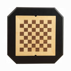 Square Top Game Table with Wooden Pedestal Base, Black - Grand Goldman