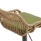 COOLMORE Modern Swivel Bar Stools Set of 2 with Adjustable Height and Footrest in Green Linen - Grand Goldman Shop