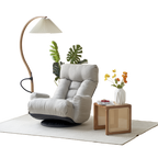 Adjustable Greay Swivel Lounge Chair with 360-Degree Rotating Seat and Headrest Support, Leisure Chair Deck Chair - Game Chair for Living Room - Grand Goldman Shop