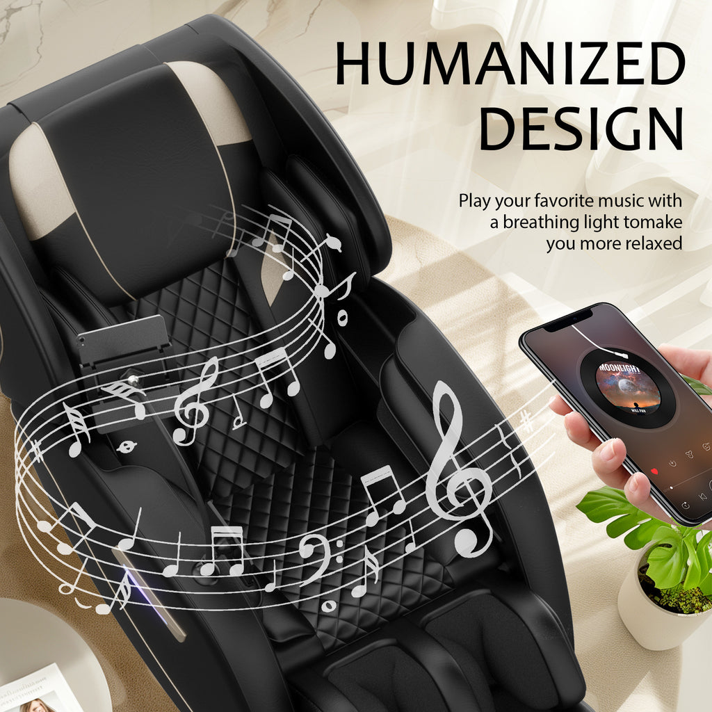 Massage Chair Recliner with Zero Gravity with Full Body Air Pressure - Grand Goldman Shop