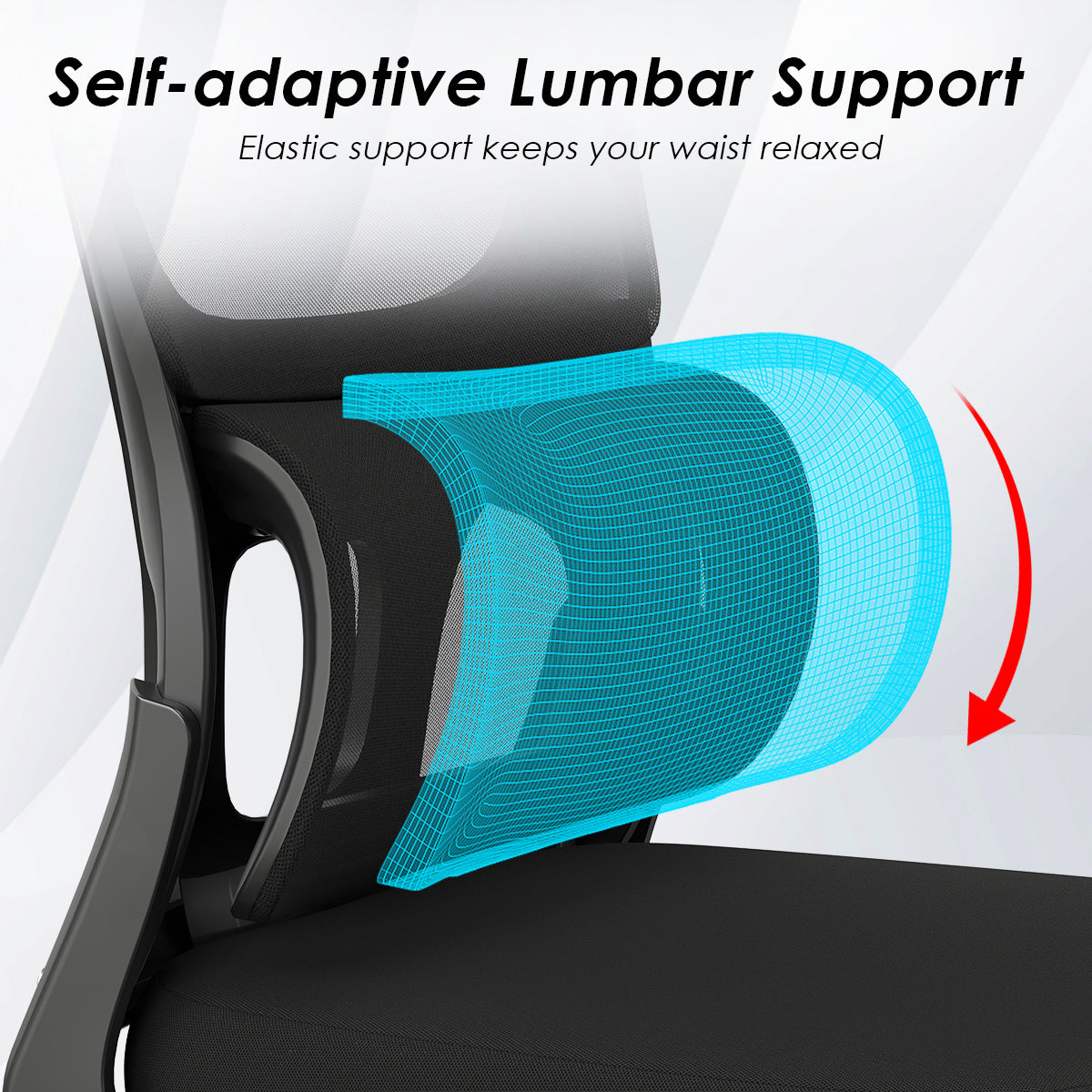 Office Chair, Mesh Ergonomic Office Chair with Lumbar Support, Comfy Computer Desk Chair with Flip Armrest Rolling Wheels for