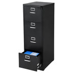 4 Drawer File Cabinet with Lock, Metal Vertical Filing Storage Cabinets for Home Office, Heavy-Duty Cabinet with Detachable H