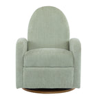 Modern 360 Swivel and Glider Recliner Chair in Light Green Boucle with Solid Wood Base - Grand Goldman Shop
