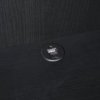 Geary Black 3-Shelf Bookcase with USB Charging and Lockable Drawer, Engineered Wood, 19.75 x 15.50 x 61.25 inches - Grand Gol