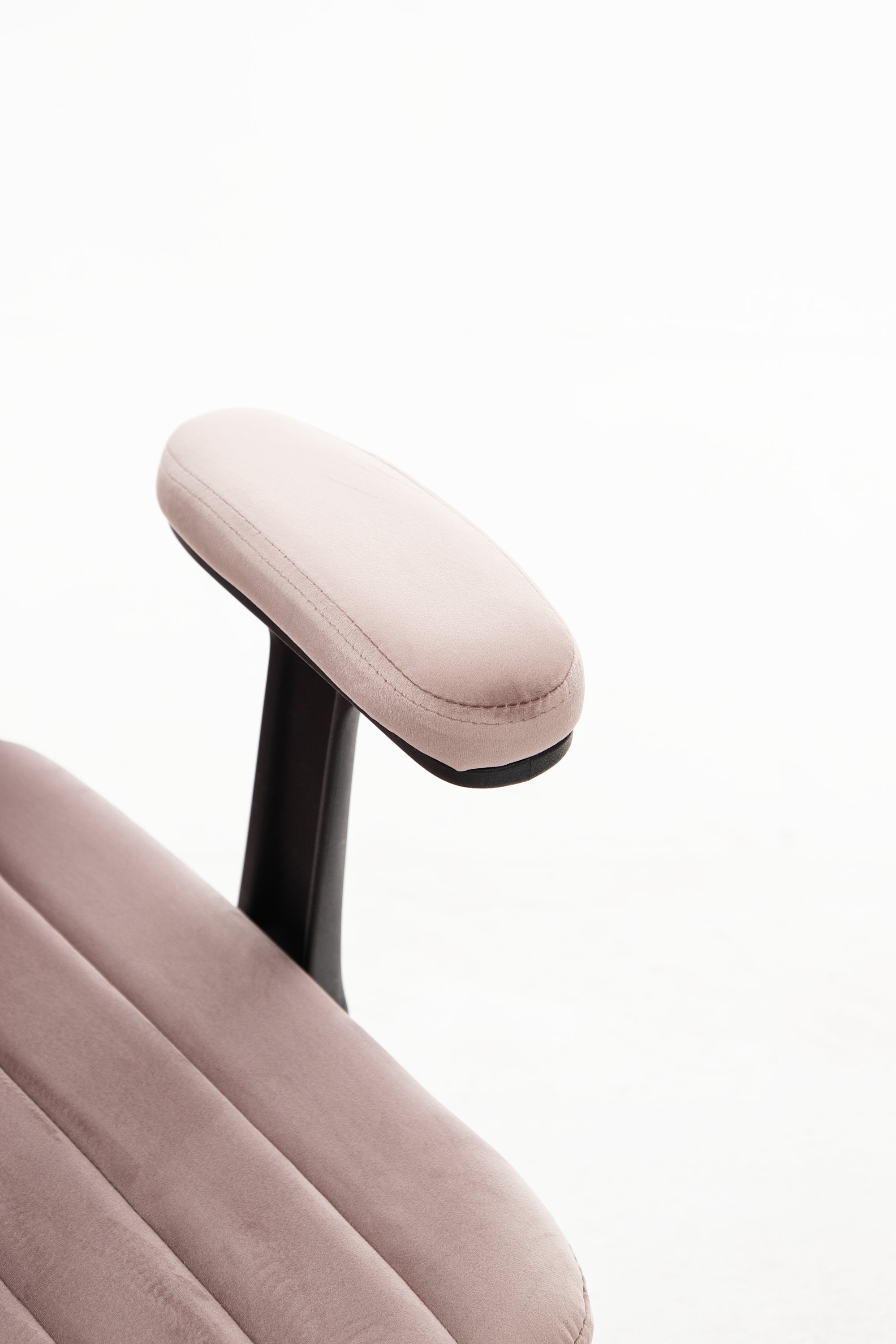 Pink Velvet Criss Cross Armrest Office Chair with Wheels - Comfortable for Home Office, Reading & Vanity - Grand Goldman