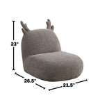 Chenille Upholstered Deer-Shaped Kids Chair, Brown | Premium Home Decor - Grand Goldman